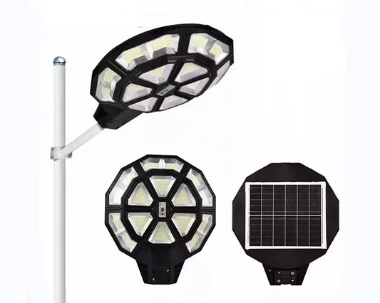 solar street light 500w round head high brightness battery powered solar charging solar street lamp